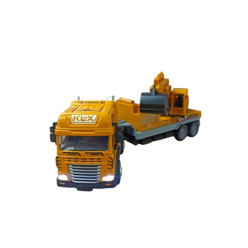 6'LI PAKETTE 1:24 SESLİ VE IŞIKLI KAZICI TAŞIYAN TIR (48)